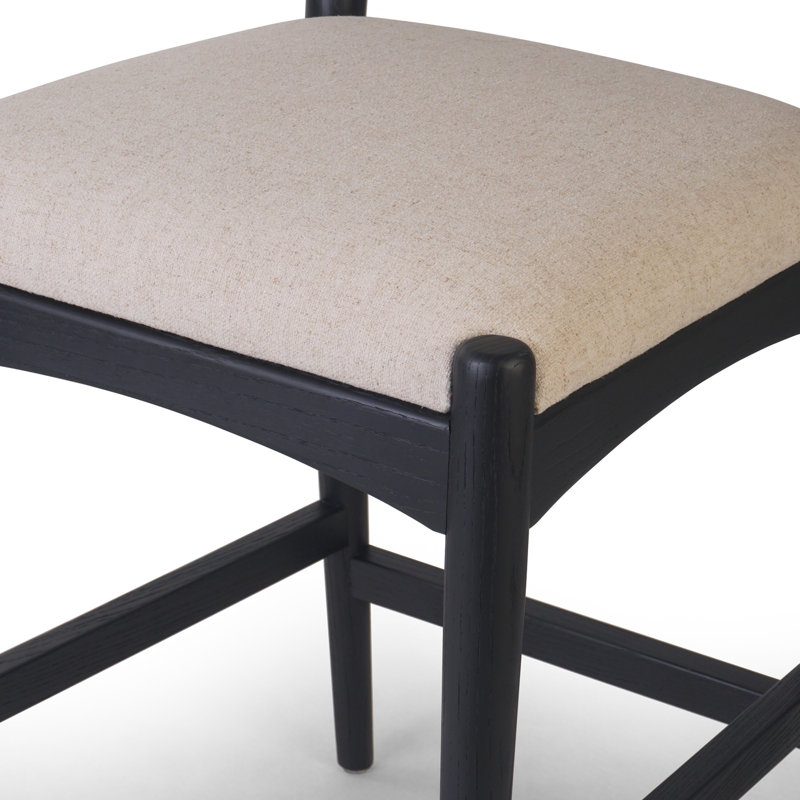 Haddon Stool-Black Rush-Counter, Black