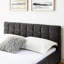 Lit Queen capitonné gris foncé avec rangement et tête de lit confortable - Style moderne - Tiroirs - Tissu doux