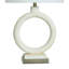 Speckled Cream Table Lamp - Textured and Brushed Brass Body - Off-White Shade