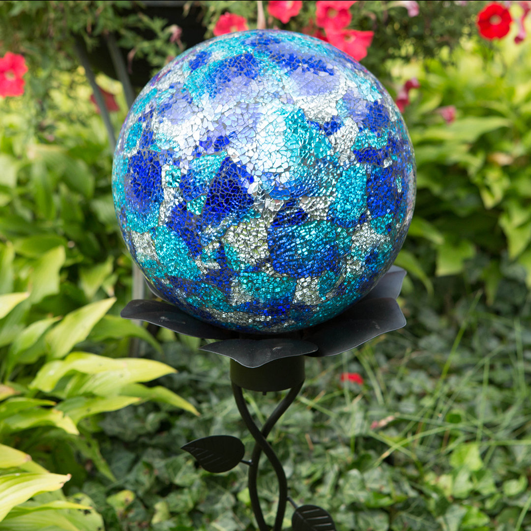 Pai Weather Resistant Glass Abstract Gazing Ball Arlmont & Co.