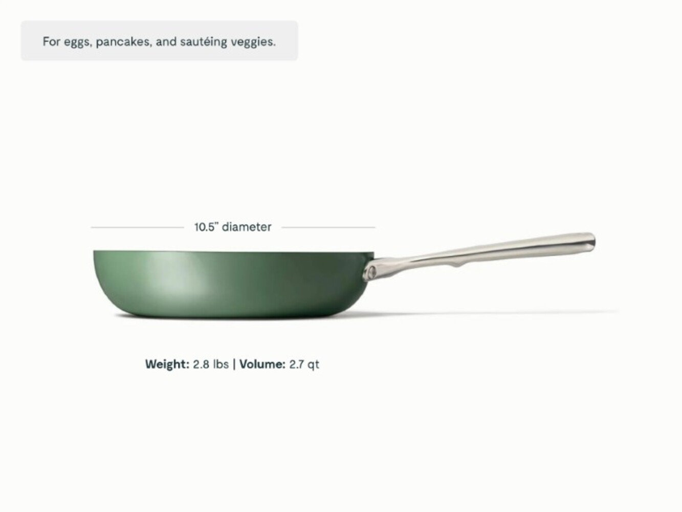 Caraway Nonstick Ceramic Fry Pan, 10.5", Sage