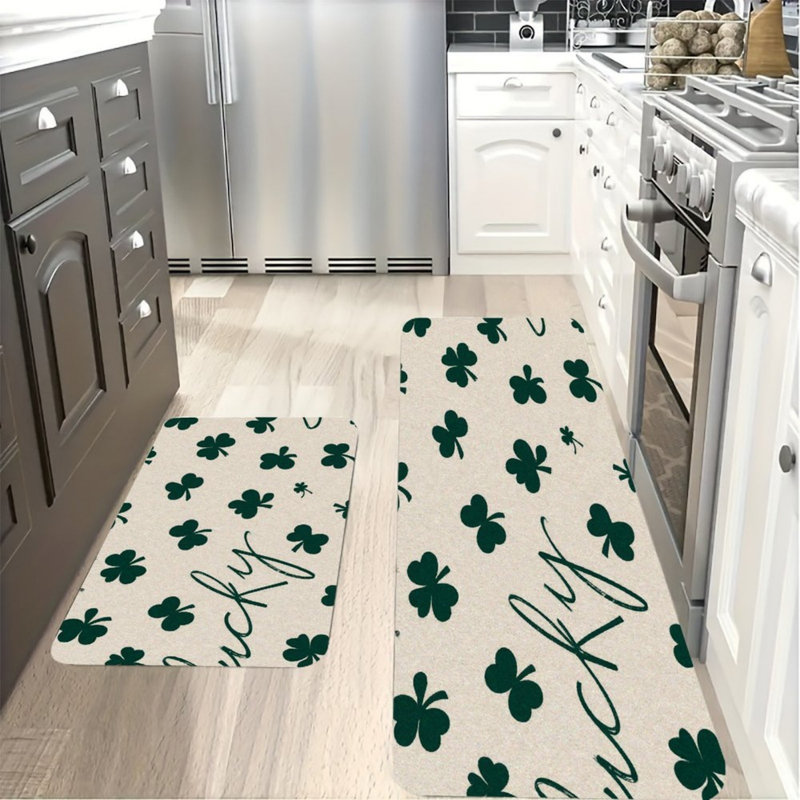 Ensemble de 2 tapis de cuisine Lucky Clover