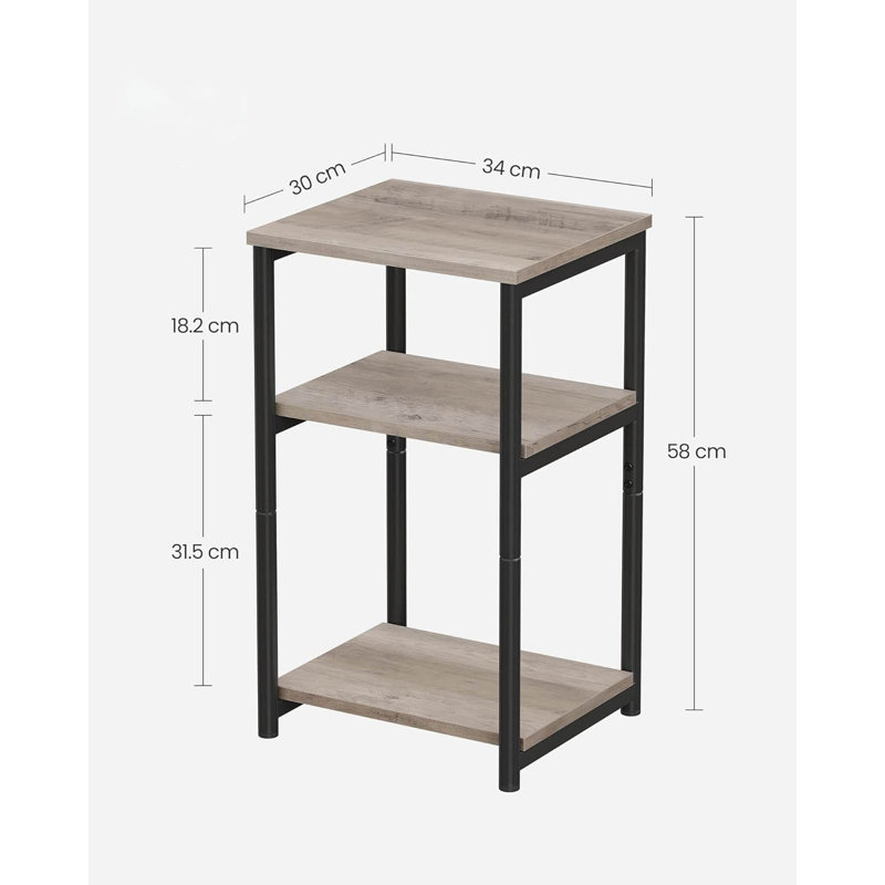 End Table, Classic Black, Heather Greige
