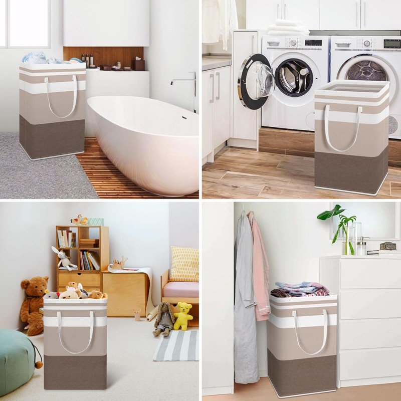 2 Pack Laundry Basket Waterproof Freestanding Laundry Hamper Collapsible Tall Clothes Hamper With Extended Handles For Clothes Toys In The Dorm And Family