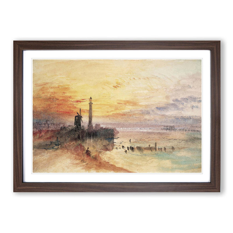 Yarmouth Harbour Norfolk by J.M.W. Turner - Framed Print, Walnut