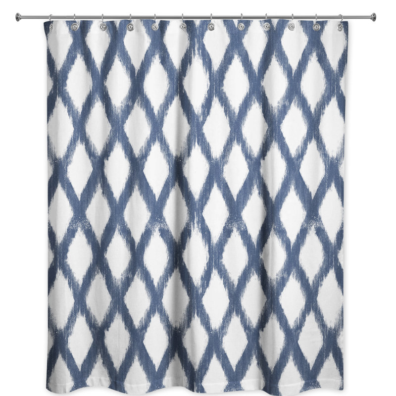 Rideau de douche simple Laskowski, Bleu marine