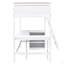 Lit mezzanine simple avec tablettes et bureau, lit mezzanine en bois avec bureau