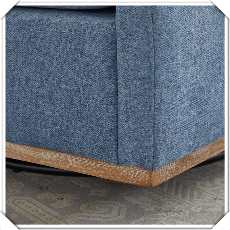 Fauteuil carré pivotant rembourré 360 degrés, Bleu