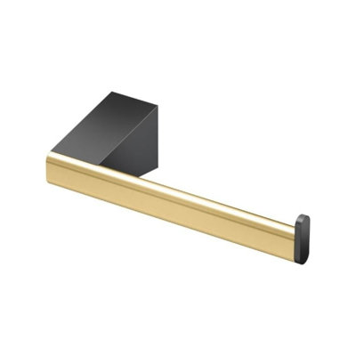 Porte-papier hygiénique en laiton chromé, L 2,62 po x l 6,5 po, noir mat