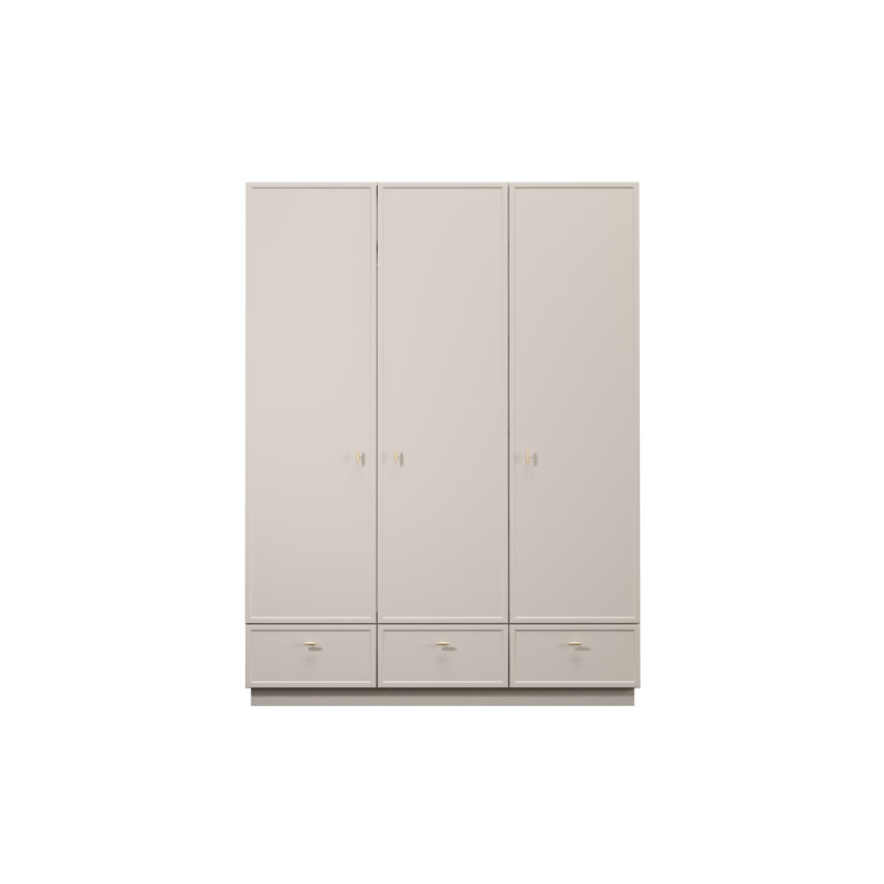 Bagga 3 Door Manufactured Wood Wardrobe, Gold