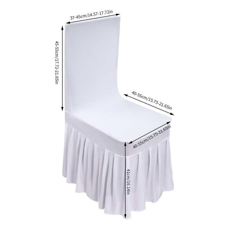 Housse pour chaise de salle à manger, Mélange de polyester blanc