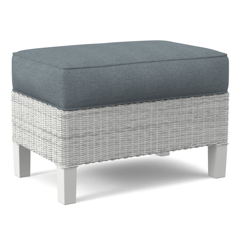 Gibraltar Ottoman, Frost White, White Performance Fabric; 0851-94