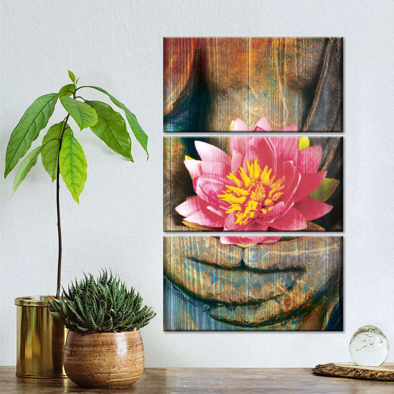 Lotus lotus main 3 pièces, H 42 po x l 65 po x P 1,25 po