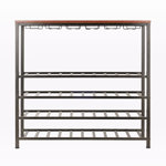 Akera 40 Bottle Floor Wine Bottle & Glass Rack in Brown