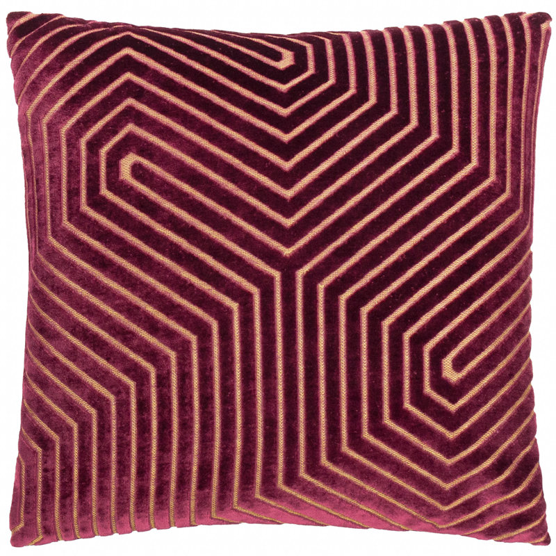 Evoke Geometric Red Square Cushion, Pillow Cover & Insert