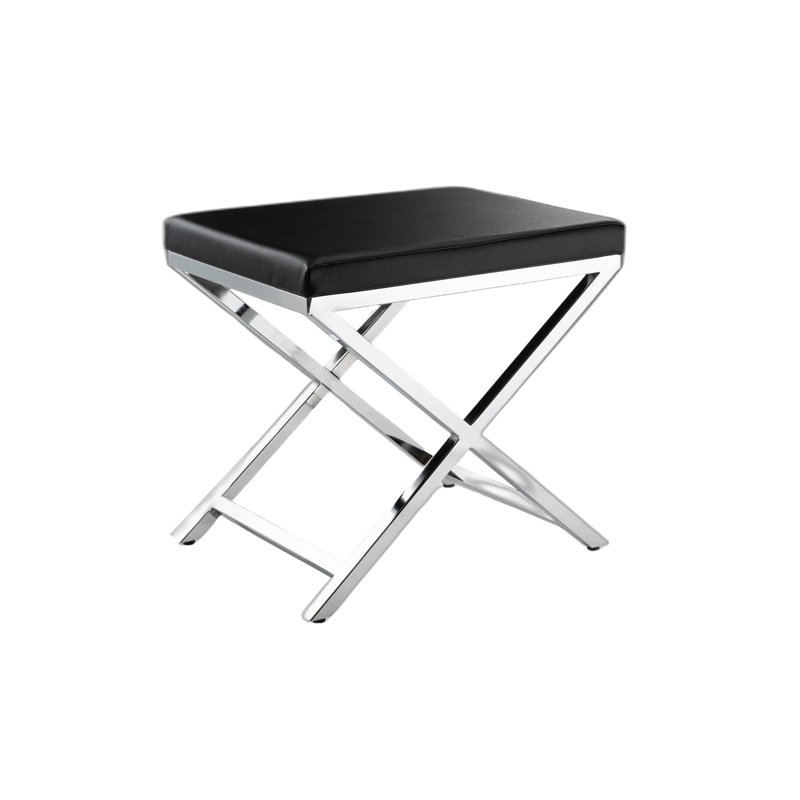 Fauteuil de coiffeuse 21 po noir et argent