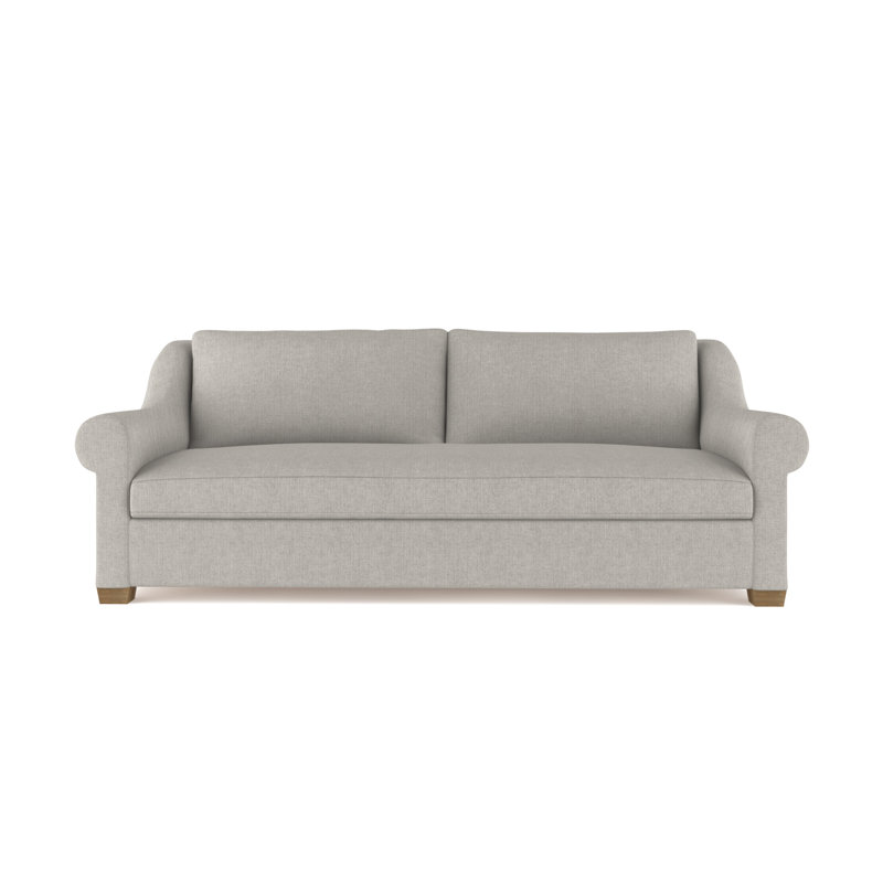 Canapé Thompson, Lin à tissage carré argenté, H 32 po x l 84 po x P 41 po, Ébène