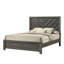 Mobilier de chambre à coucher grand lit en bois à motif géométrique à chevrons gris rustique-1299528976