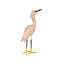 Figurine héron en bois enneigé - sculpture d'oiseau côtier sculptée à la main, décor de rivage élégant
