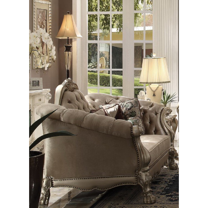 Forde 43'' Velvet Loveseat, Bone