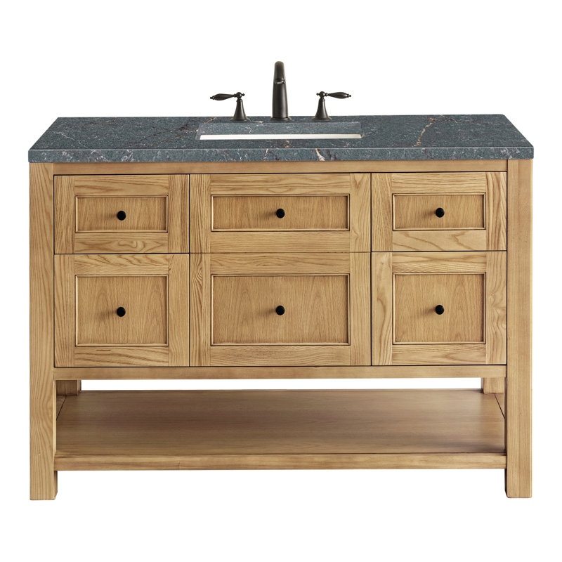 Breckenridge 48'' W Single Vanity, Light Natural Oak, Parisien Bleu, 8" Widespread