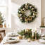 Couronne de Noël artificielle 24 po Aplition avec fleurs de magnolia doré champagne