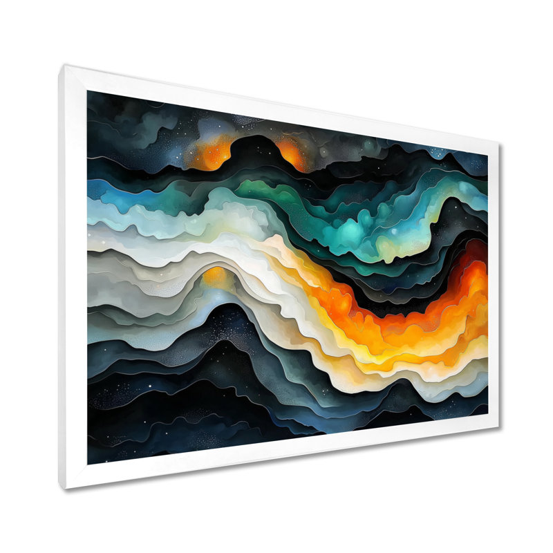 Wooding Minimalist Ethereal Abstract Marble Ocean II - art mural abstrait, H 12 po x l 20 po, Blanc