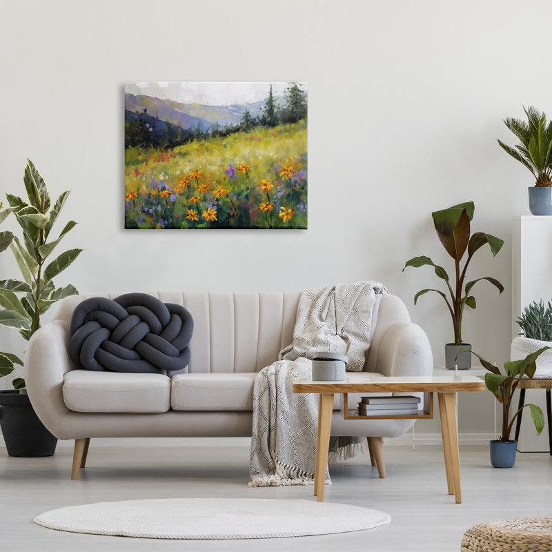"Flower Meadow", reproduction d'art sur toile par Ziwei Li, H 30 po x l 40 po x P 1,5 po