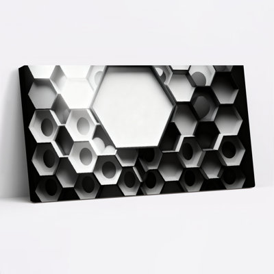 Motif géométrique hexagonal abstrait, reproduction d'art sur toile tendue sur toile, ensemble de 1