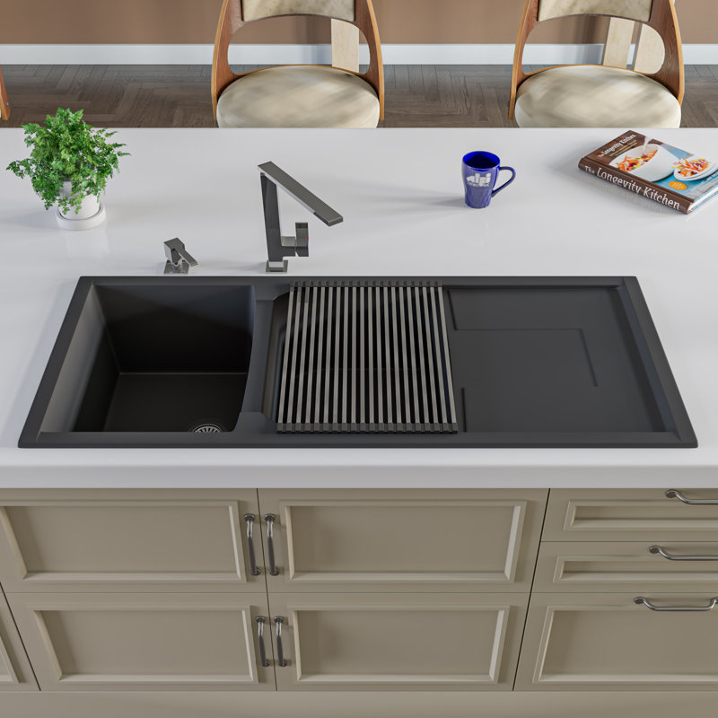 45.69'' L Single Bowl Granite Kitchen Sink