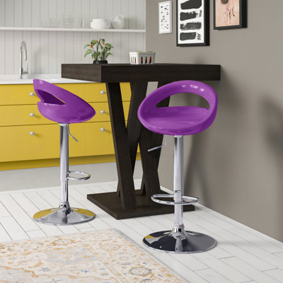 Lakisha Swivel Adjustable Height Counter Stool with Metal Frame