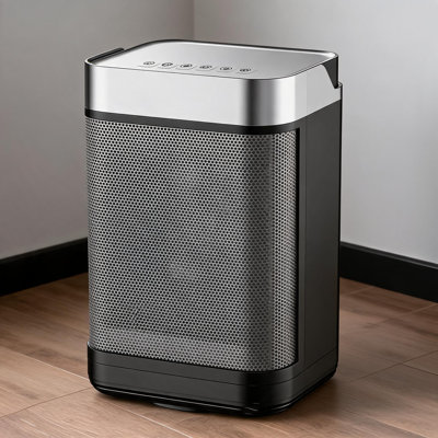 Chauffage d'appoint portatif 1500 W avec télécommande et thermostat, affichage numérique, minuterie 12 h, ventilateur en céramique PTC, couleur argent