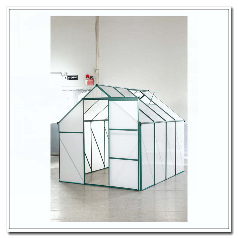 Green-6 x 8 FT Outdoor Patio Greenhouse, Green, 6.4' H x 8.2' W x 6.2' D