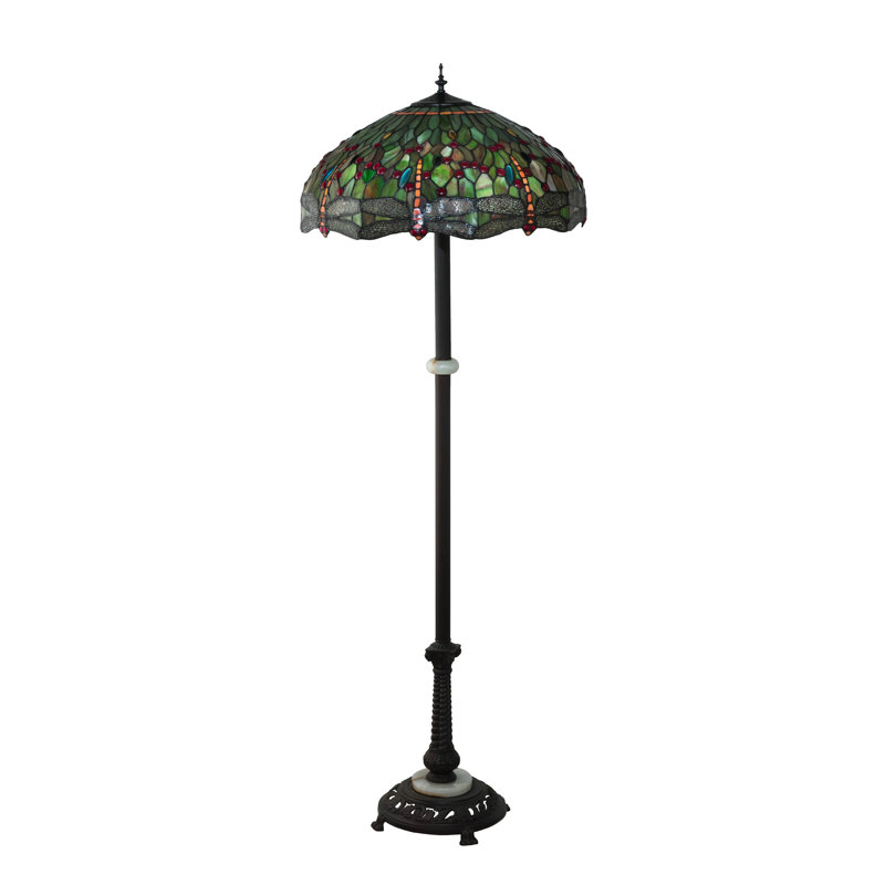 Riyad Floor Lamp, Ruby Coral/Green