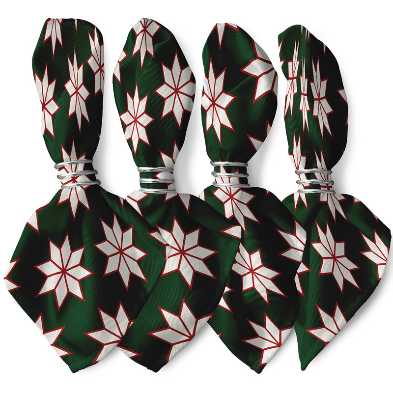 Claire-Louise Christmas Stars  Napkins, Green