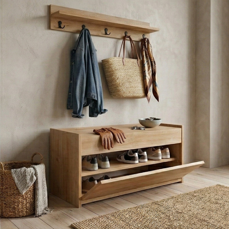 Sophana Hall Tree 32'' Wide With Bench And Shoe Storage