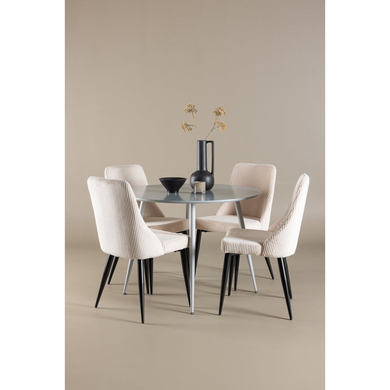 Wolfe 4 - Person Dining Set, Grey
