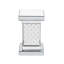 11.8'' Silver Square Mirrored End Table With LED Lights And Crushed Diamond