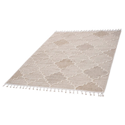 Loom & 5X7 Area Rug In Cream/Trellis - Pet-, To Daily Stains And Wear Collection , Stain- Floor Covering