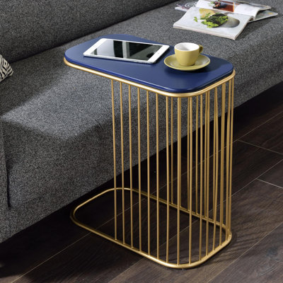 Aviena Blue and Gold Finish Display & Utility functioned Accent Table