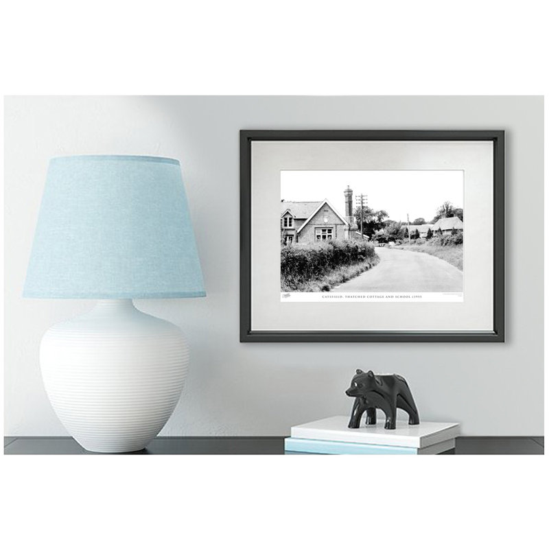 Catsfield, Thatched Cottage And School C1955 by Francis Frith - Single Picture Frame Print, 28cm H x 36cm W x 2.3cm D