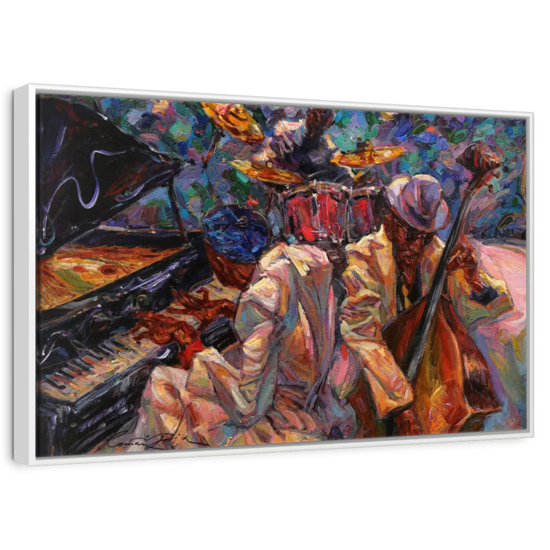 Jazz Band, Cadre flottant blanc, 19 po x 13 po