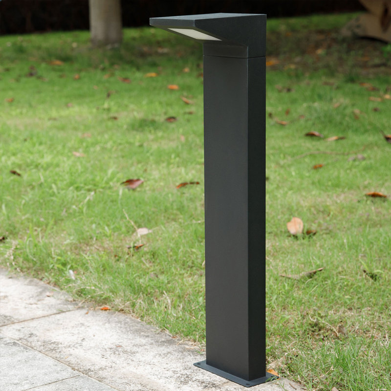 Integrated LED Metal Pathway Light, Grey, 27.56" H x 7.6" W x 6.5" D