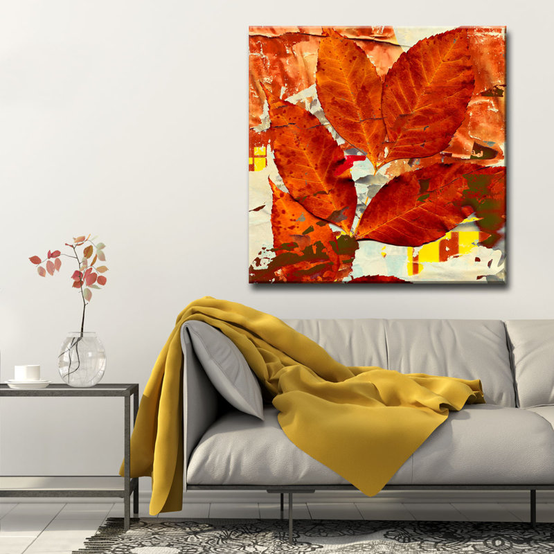 Impression d’art graphique sur toile tendue « automne XIII », H 16 po x l 16 po x 1,5 po