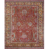 Large Scale Tribal Palmette Pattern Antique Rustic Turkish Oushak Room Size Rug