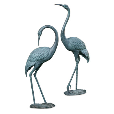 Bird Crane Metal Garden Statue