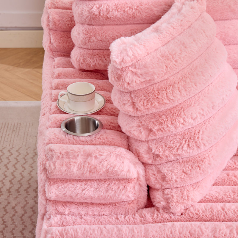 Méridienne surdimensionnée pour l'intérieur, canapé rembourré en velours côtelé avec coussins, canapé confortable moelleux en nuage, canapé-lit simple pour salon, chambre à coucher, sans assemblage