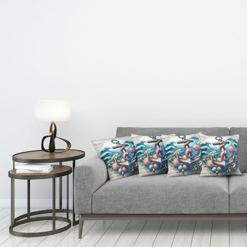 Fabric Reversible Throw Pillow, 18"H x 18"W