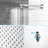 Dual Shower Head Square System - 10 Inch Wall Mount Function