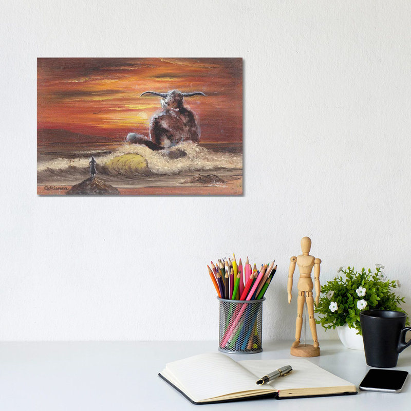 Sad Ocean Home Landscape Monster by Adam Michaels - Wrapped Canvas Gallery-Wrapped Canvas Giclée, 20.32 cm H x 30.48 cm W